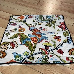 Niche Botanical Crewel Pillow Cover 24” X 24”